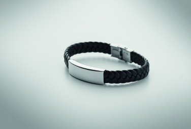 Logo trade promotional products image of: Braided faux leather bracelet