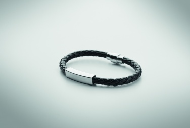 Logo trade promotional merchandise picture of: Braided faux leather bracelet