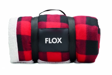 Logo trade promotional giveaways image of: RPET sherpa fleece blanket