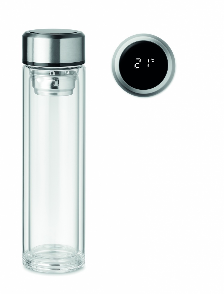 Logo trade promotional gift photo of: Bottle with touch thermometer