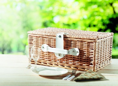 Logo trade promotional item photo of: Wicker picnic basket 2 people