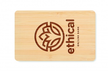 Logo trade corporate gifts image of: RFID card in bamboo material