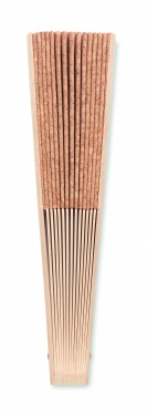 Logo trade business gift photo of: Wood hand fan with cork fabric