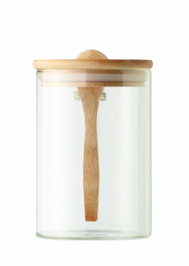 Logotrade promotional giveaway image of: Glass jar with spoon 600 ml