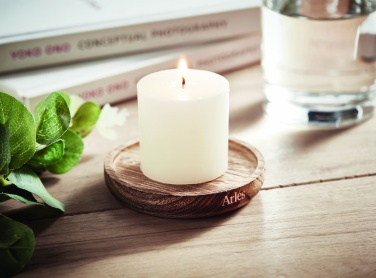 Logotrade promotional product picture of: Candle on round wooden base