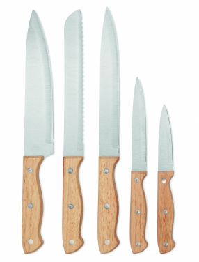 Logo trade advertising product photo of: 5 piece knife set in base