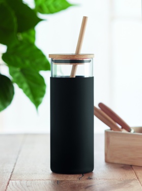 Logotrade promotional giveaway picture of: Glass tumbler 450ml bamboo lid