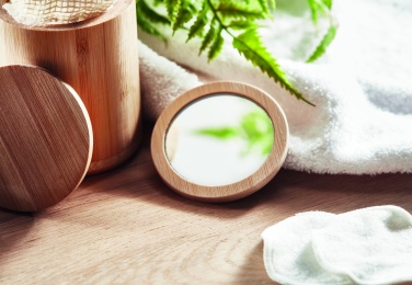 Logo trade promotional products image of: Bamboo make-up mirror
