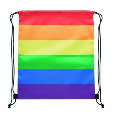 Logo trade promotional gift photo of: Rainbow RPET drawstring bag