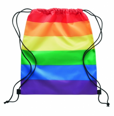 Logo trade promotional items image of: Rainbow RPET drawstring bag