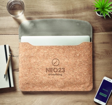 Logo trade promotional gift photo of: Cork laptop bag magnetic flap