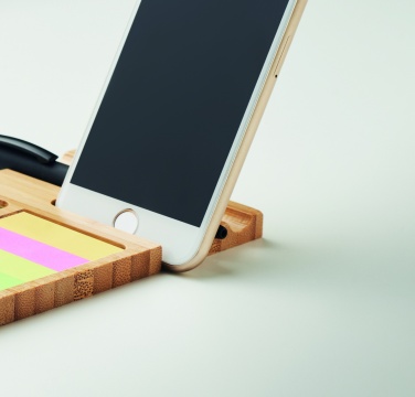 Logo trade promotional item photo of: Bamboo desk phone stand
