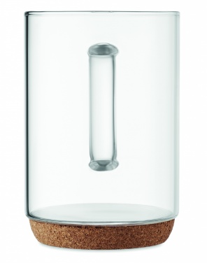 Logo trade promotional giveaways picture of: Glass mug 400ml with cork base