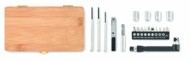 Logo trade corporate gifts picture of: 21 pcs tool set in bamboo case