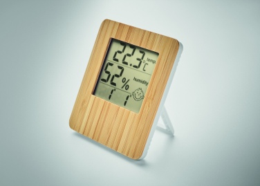 Logo trade business gift photo of: Bamboo weather station
