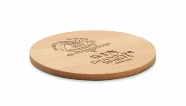 Logo trade promotional gift photo of: Bamboo round coaster