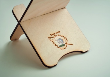Logo trade promotional gifts picture of: Birch Wood phone stand