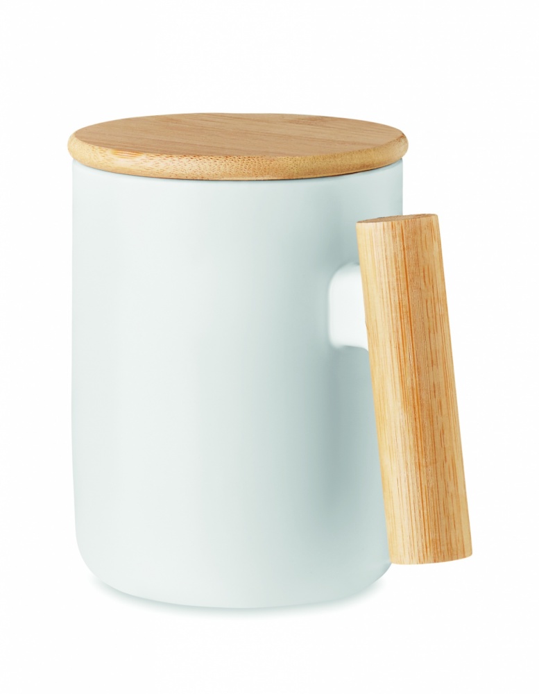 Logo trade advertising product photo of: Porcelain mug with lid 380 ml
