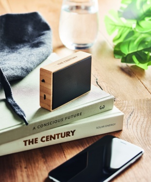 Logotrade corporate gifts photo of: Solar bamboo wireless speaker