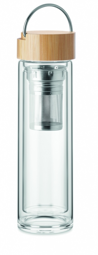 Logotrade advertising product image of: Double wall glass bottle 400ml Berlin