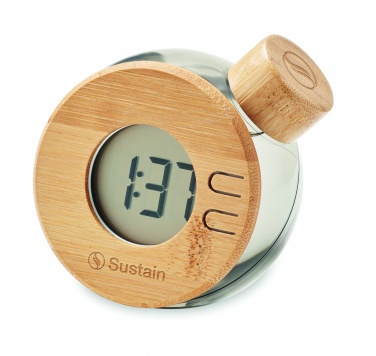 Logo trade promotional giveaway photo of: Water powered bamboo LCD clock