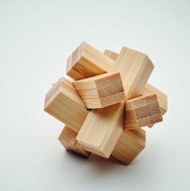 Logo trade business gifts image of: Bamboo brain teaser star shape