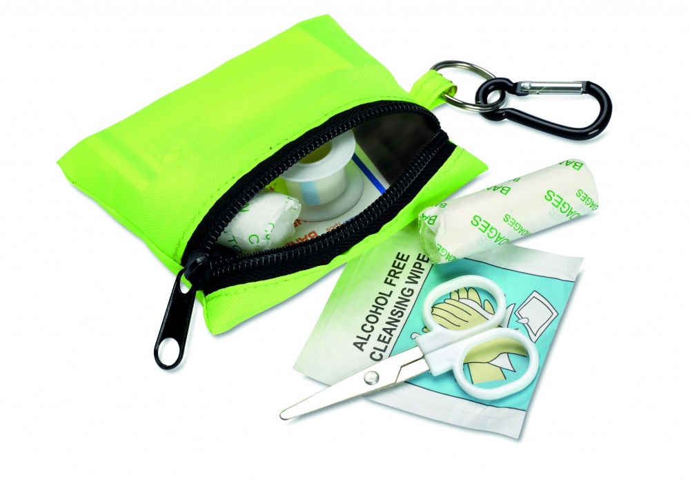 Logo trade promotional products picture of: First aid kit w/ carabiner
