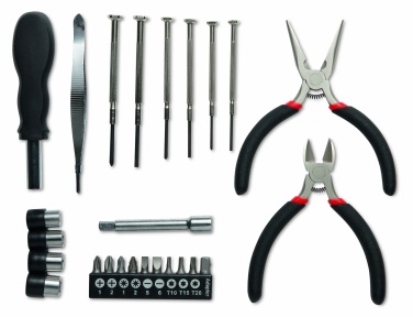 Logo trade advertising product photo of: 26 pcs tool in aluminium case