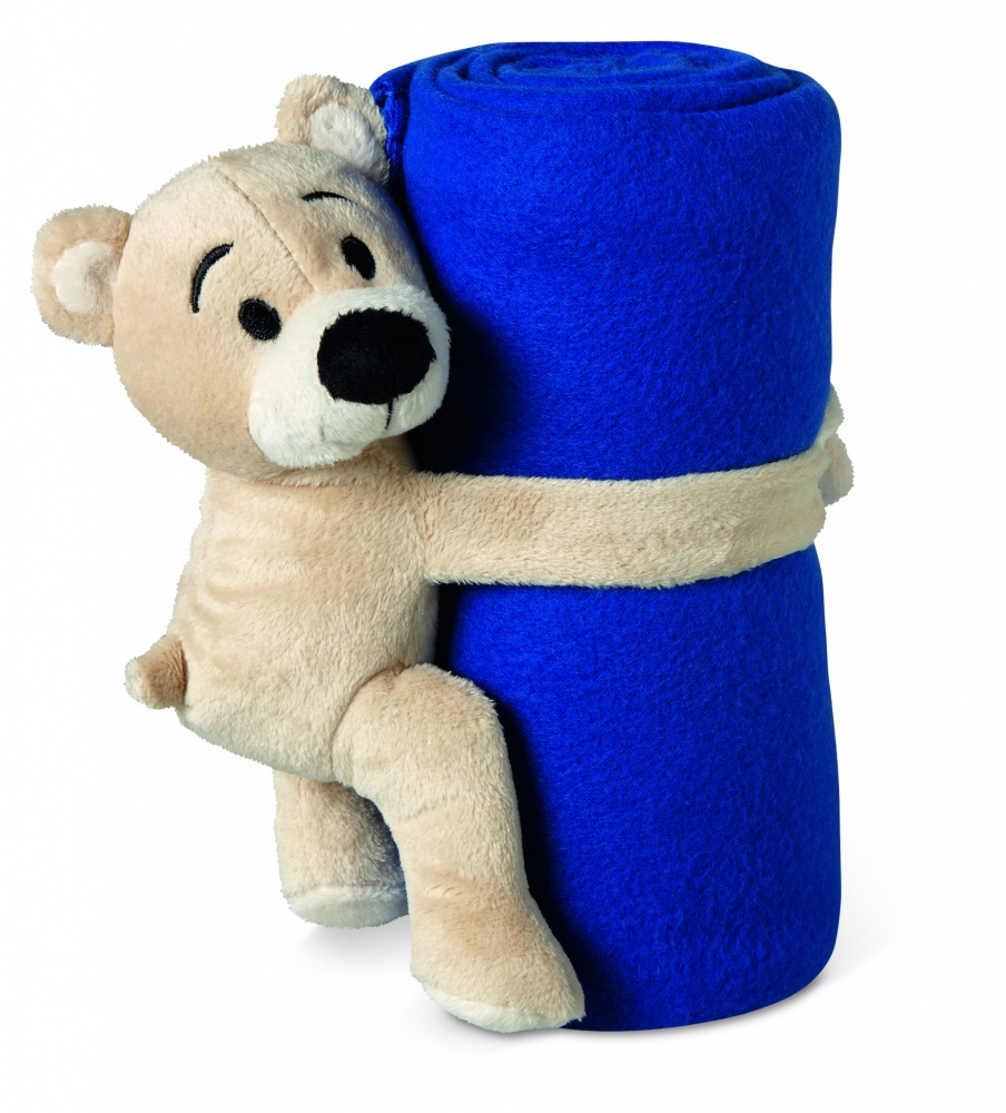 Logo trade promotional giveaway photo of: Fleece blanket with bear
