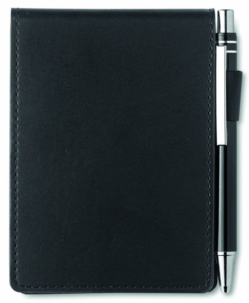 Logo trade promotional product photo of: A7 notepad in PU pouch w/pen