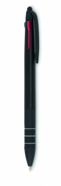 Logo trade promotional gifts image of: 3 colour ink pen with stylus