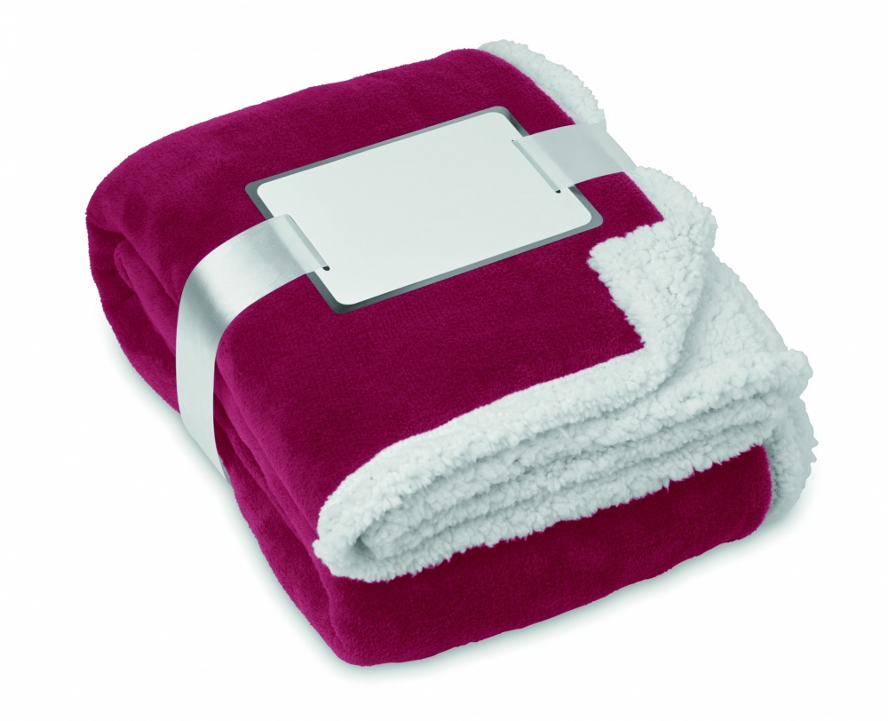 Logo trade business gifts image of: Blanket coral fleece/ sherpa