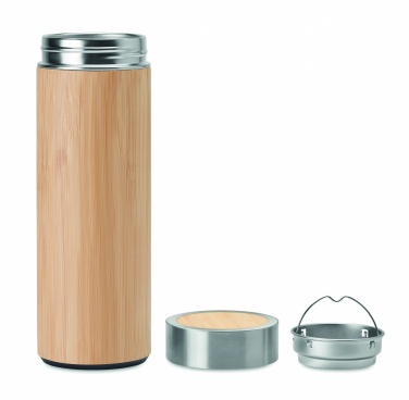 Logo trade promotional merchandise image of: Double wall bamboo flask 400ml