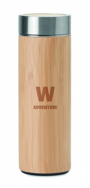 Logo trade promotional gift photo of: Double wall bamboo flask 400ml