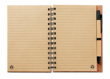 Logotrade promotional product image of: Bamboo notebook with pen lined BAMBLOC