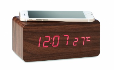 Logotrade promotional product image of: LED clock/5W wireless charger