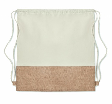 Logo trade corporate gifts image of: Drawstring bag w/ jute details