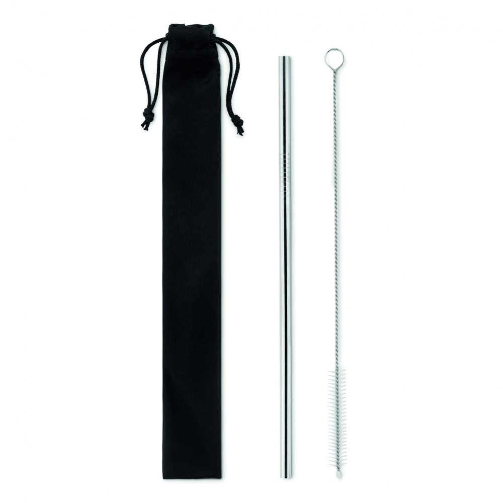 Logotrade business gift image of: SS straw and brush in pouch