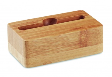 Logo trade promotional items picture of: Bamboo phone stand-amplifier CARACOL