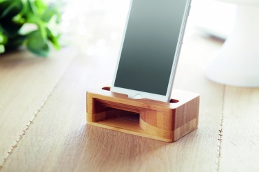 Logotrade promotional merchandise picture of: Bamboo phone stand-amplifier CARACOL