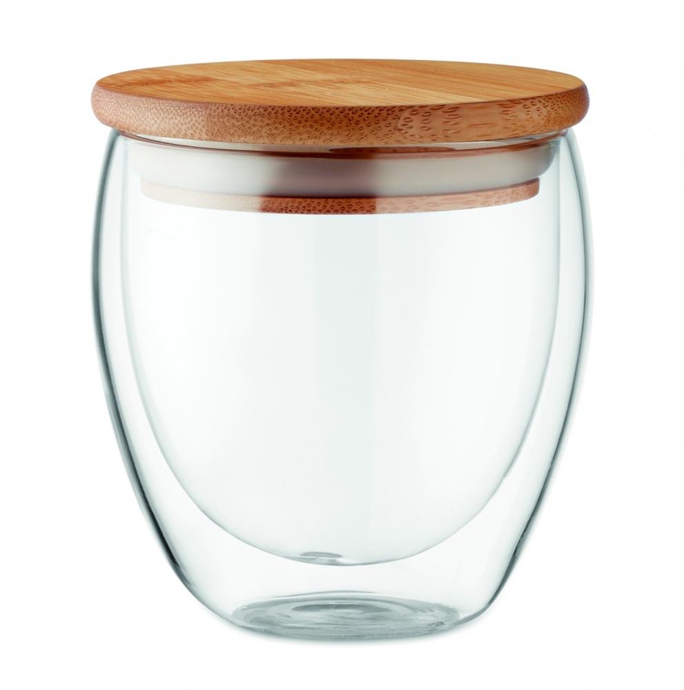 Logo trade promotional merchandise picture of: Double wall glass 250ml Hamburg