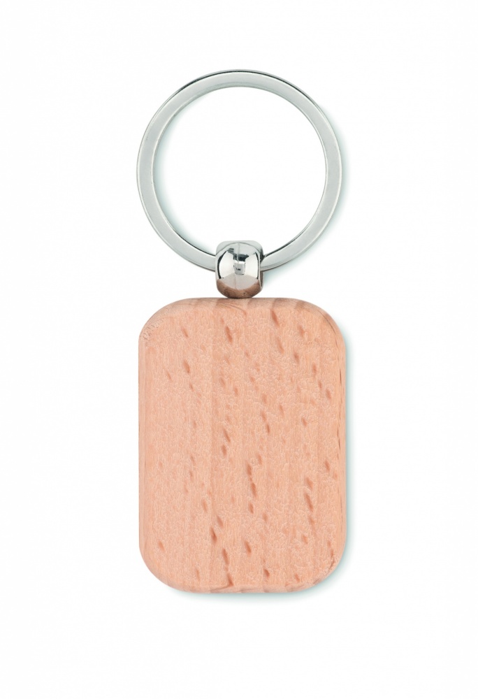 Logotrade promotional product image of: Rectangular wooden key ring Bauska