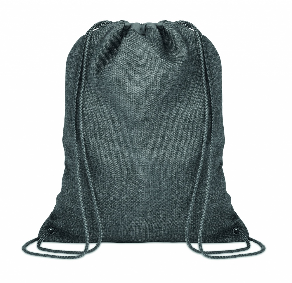 Logo trade business gifts image of: 1200D heathered drawstring bag