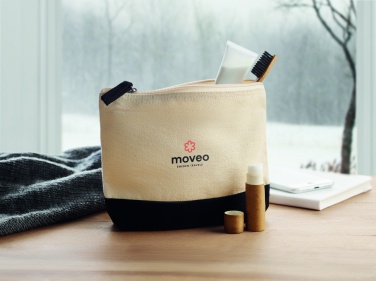 Logo trade advertising product photo of: Bicolour cotton cosmetic bag