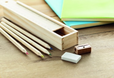 Logotrade promotional product image of: Stationery set in wooden box