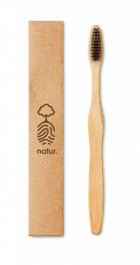 Logo trade business gift photo of: Bamboo toothbrush in Kraft box