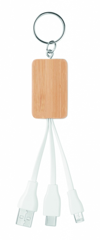 Logotrade promotional item image of: Bamboo 3-in-1 cable