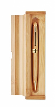 Logotrade promotional gift image of: Bamboo twist-action ballpoint pen in a box