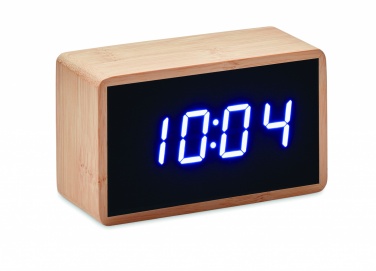 Logotrade promotional giveaway image of: LED alarm clock bamboo casing Düsseldorf