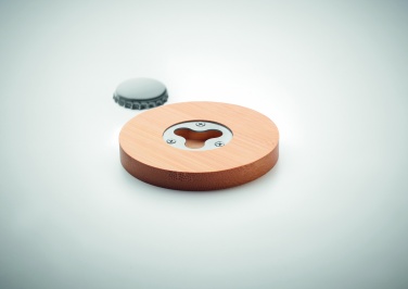 Logotrade promotional product picture of: Bamboo bottle opener/ coaster DAKAI